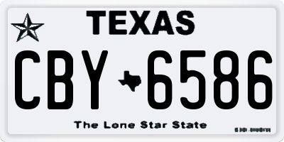 TX license plate CBY6586
