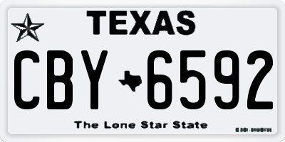 TX license plate CBY6592