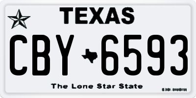 TX license plate CBY6593