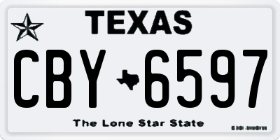 TX license plate CBY6597