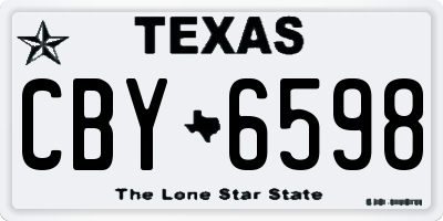 TX license plate CBY6598