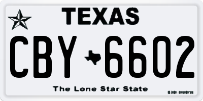 TX license plate CBY6602