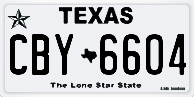 TX license plate CBY6604