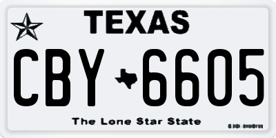 TX license plate CBY6605