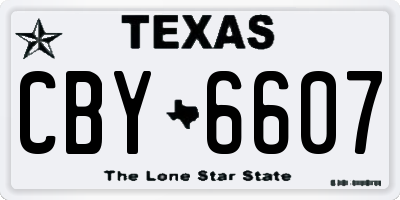 TX license plate CBY6607