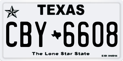 TX license plate CBY6608