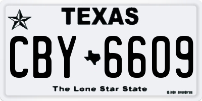 TX license plate CBY6609