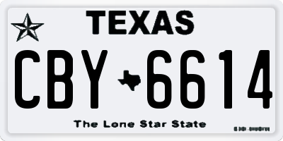 TX license plate CBY6614
