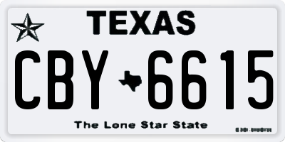 TX license plate CBY6615