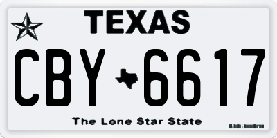 TX license plate CBY6617