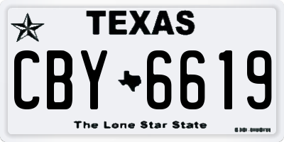 TX license plate CBY6619
