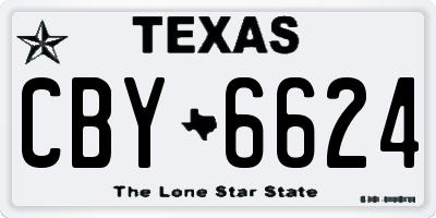 TX license plate CBY6624