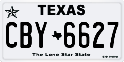 TX license plate CBY6627