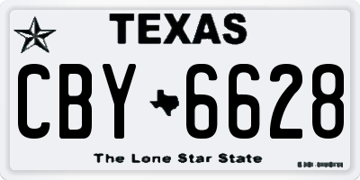 TX license plate CBY6628