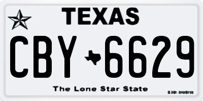TX license plate CBY6629