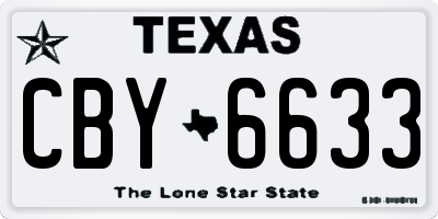 TX license plate CBY6633