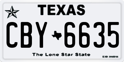 TX license plate CBY6635