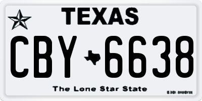 TX license plate CBY6638