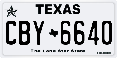 TX license plate CBY6640