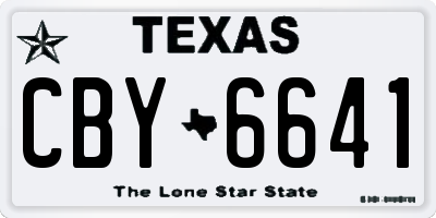 TX license plate CBY6641