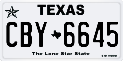 TX license plate CBY6645