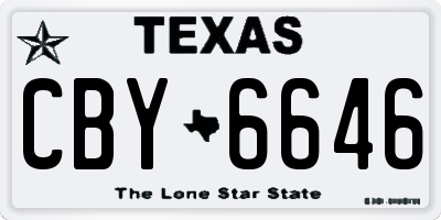 TX license plate CBY6646