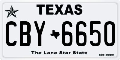 TX license plate CBY6650