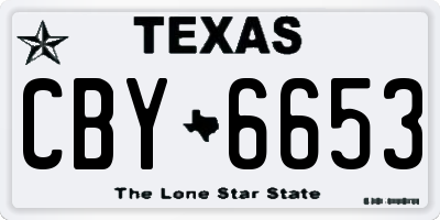 TX license plate CBY6653