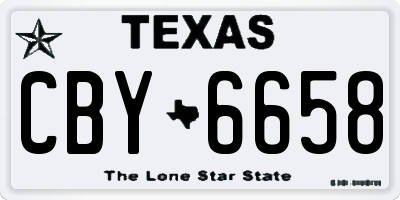 TX license plate CBY6658