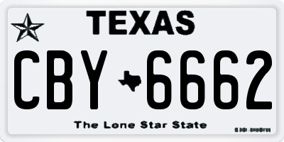TX license plate CBY6662