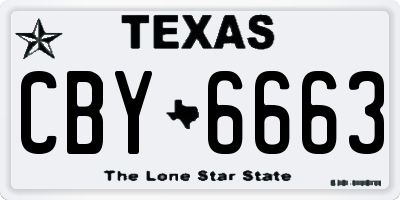 TX license plate CBY6663
