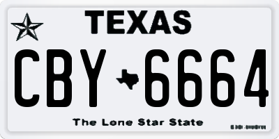 TX license plate CBY6664