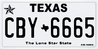 TX license plate CBY6665