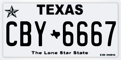 TX license plate CBY6667