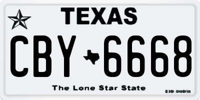 TX license plate CBY6668