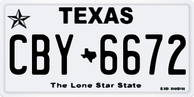 TX license plate CBY6672