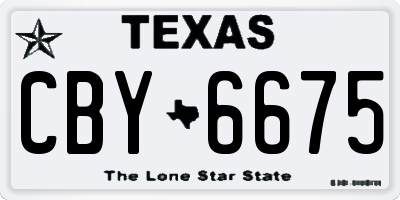 TX license plate CBY6675