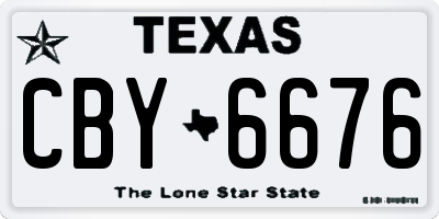 TX license plate CBY6676
