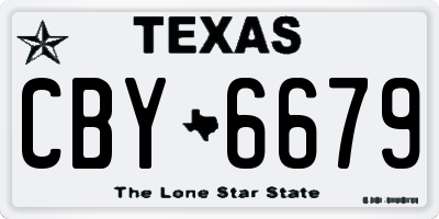 TX license plate CBY6679