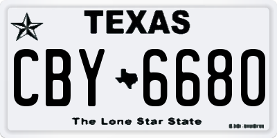 TX license plate CBY6680