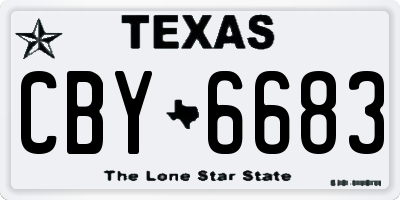 TX license plate CBY6683