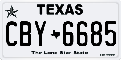 TX license plate CBY6685