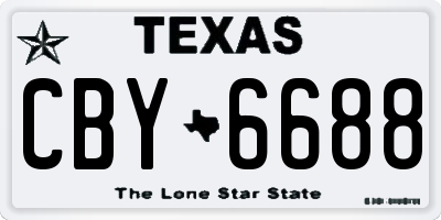 TX license plate CBY6688