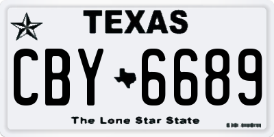 TX license plate CBY6689