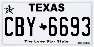 TX license plate CBY6693