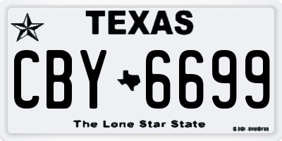 TX license plate CBY6699