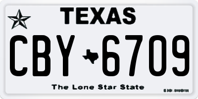 TX license plate CBY6709