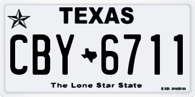 TX license plate CBY6711