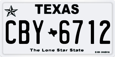 TX license plate CBY6712
