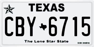 TX license plate CBY6715